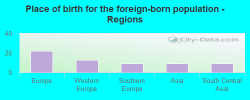 Place of birth for the foreign-born population - Regions