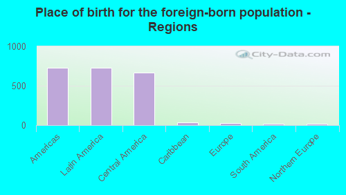 Place of birth for the foreign-born population - Regions