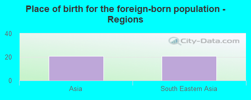 Place of birth for the foreign-born population - Regions