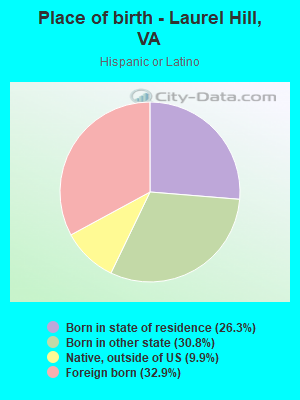 Place of birth - Laurel Hill, VA