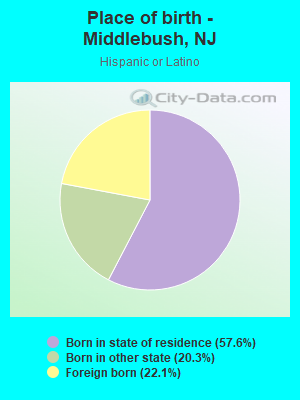 Place of birth - Middlebush, NJ