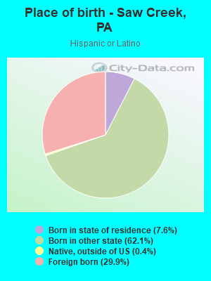 Place of birth - Saw Creek, PA