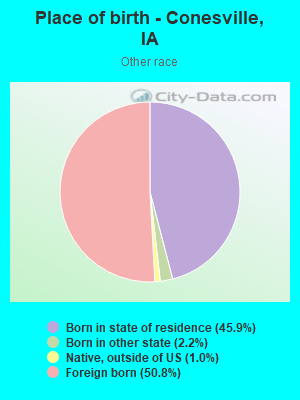 Place of birth - Conesville, IA