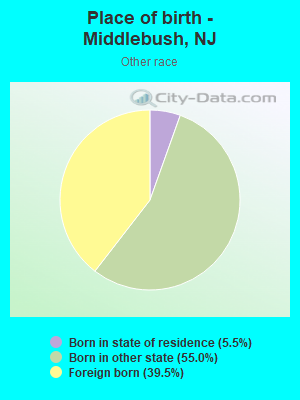 Place of birth - Middlebush, NJ