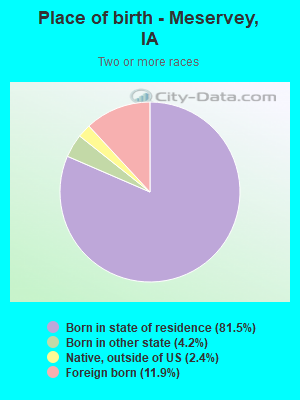 Place of birth - Meservey, IA