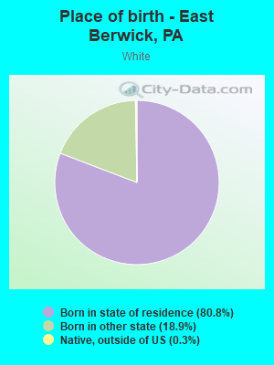 Place of birth - East Berwick, PA