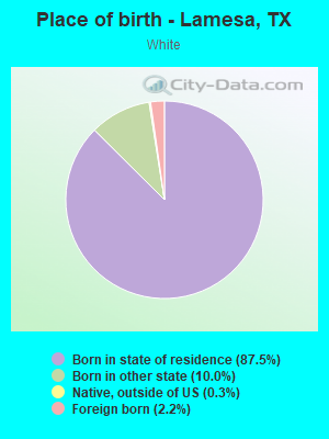 Place of birth - Lamesa, TX