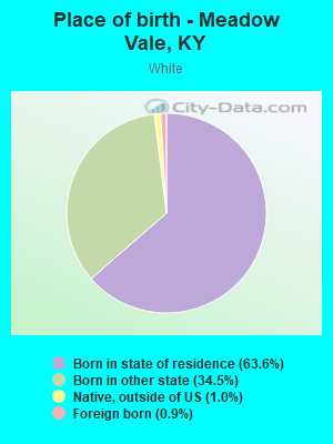 Place of birth - Meadow Vale, KY