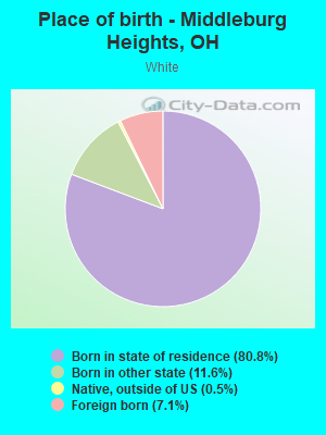 Place of birth - Middleburg Heights, OH