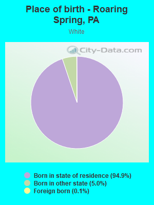 Place of birth - Roaring Spring, PA