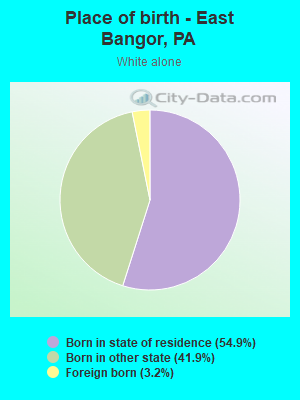 Place of birth - East Bangor, PA