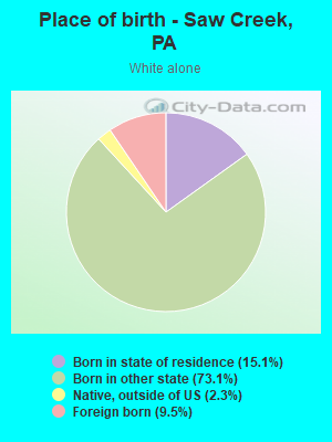 Place of birth - Saw Creek, PA