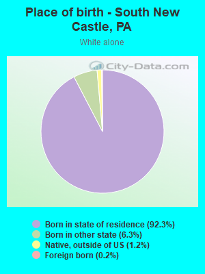 Place of birth - South New Castle, PA