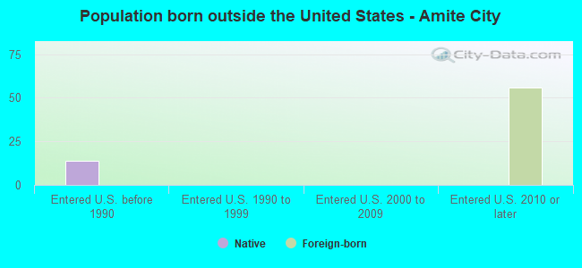 Population born outside the United States - Amite City