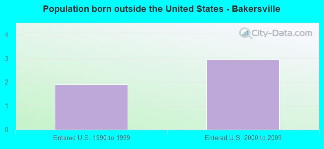 Population born outside the United States - Bakersville