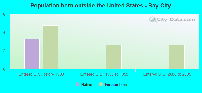 Population born outside the United States - Bay City