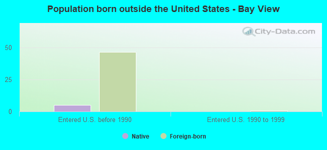 Population born outside the United States - Bay View