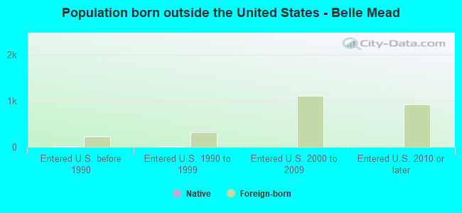 Population born outside the United States - Belle Mead