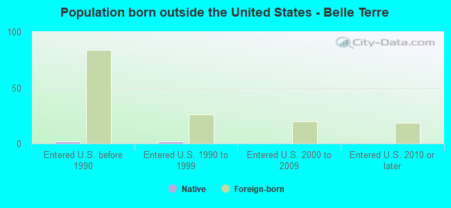 Population born outside the United States - Belle Terre