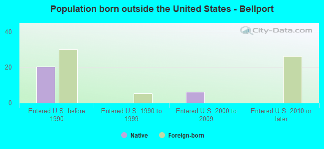 Population born outside the United States - Bellport