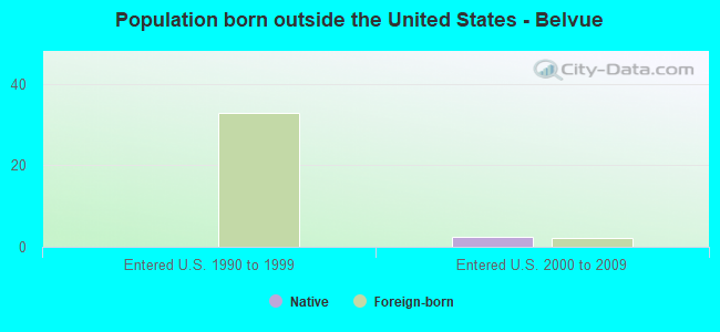 Population born outside the United States - Belvue