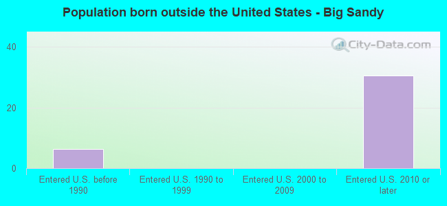 Population born outside the United States - Big Sandy