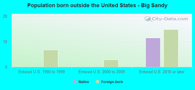 Population born outside the United States - Big Sandy