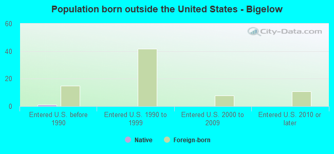 Population born outside the United States - Bigelow