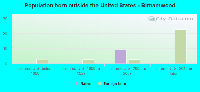 Population born outside the United States - Birnamwood