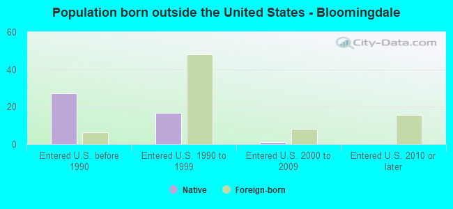 Population born outside the United States - Bloomingdale
