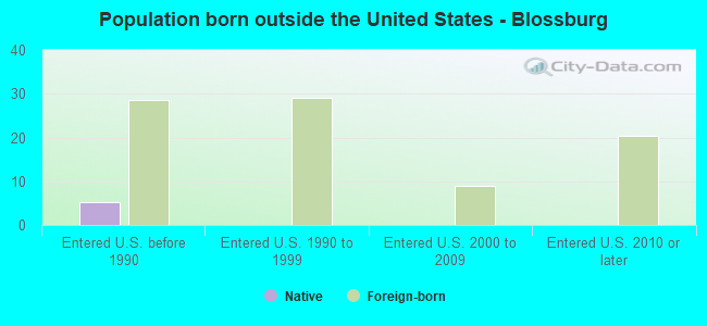 Population born outside the United States - Blossburg