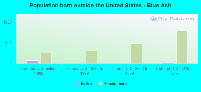 Population born outside the United States - Blue Ash