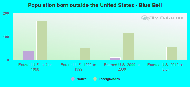 Population born outside the United States - Blue Bell