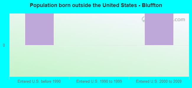 Population born outside the United States - Bluffton