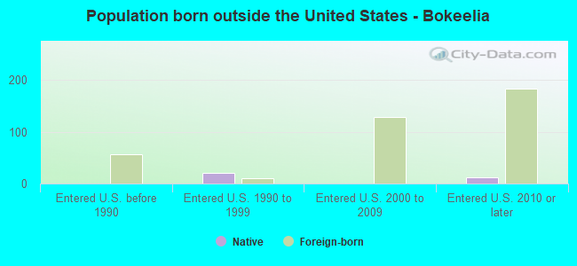 Population born outside the United States - Bokeelia