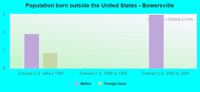 Population born outside the United States - Bowersville