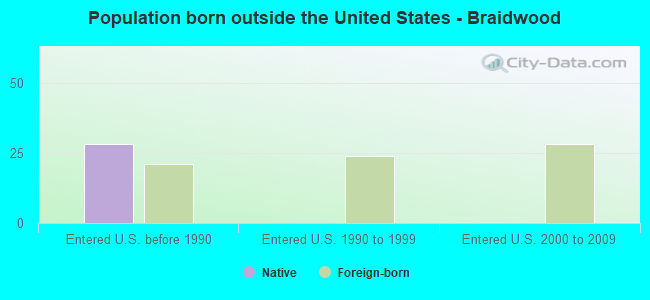 Population born outside the United States - Braidwood