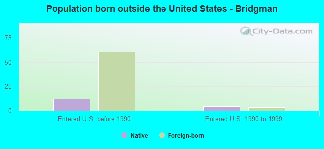 Population born outside the United States - Bridgman