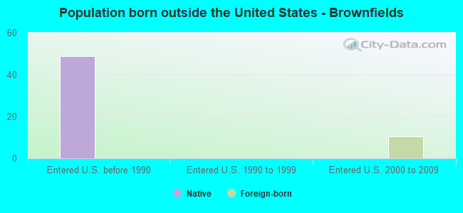 Population born outside the United States - Brownfields