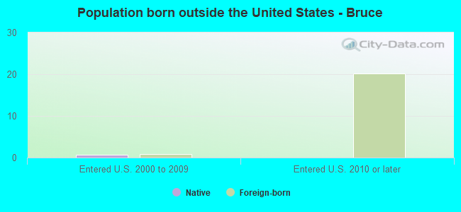 Population born outside the United States - Bruce