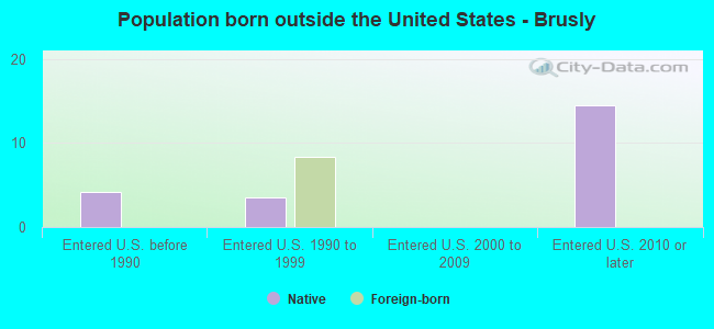 Population born outside the United States - Brusly