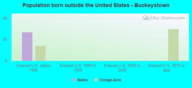 Population born outside the United States - Buckeystown