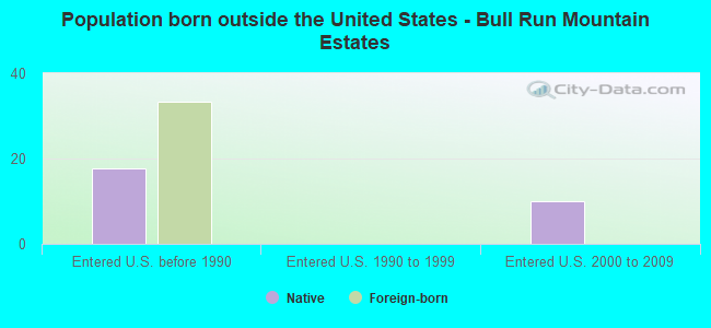 Population born outside the United States - Bull Run Mountain Estates