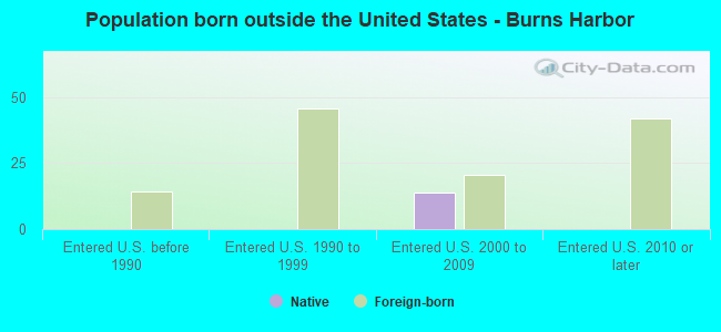 Population born outside the United States - Burns Harbor