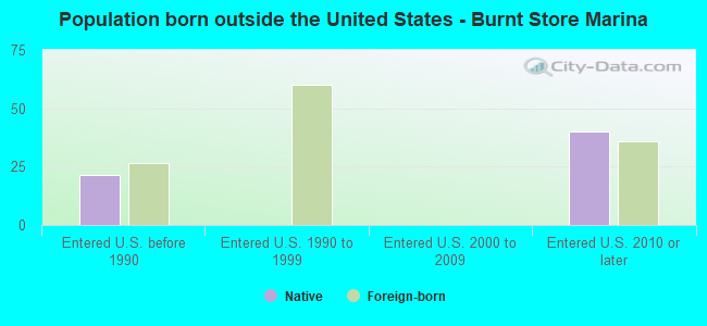 Population born outside the United States - Burnt Store Marina