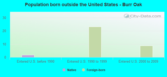 Population born outside the United States - Burr Oak