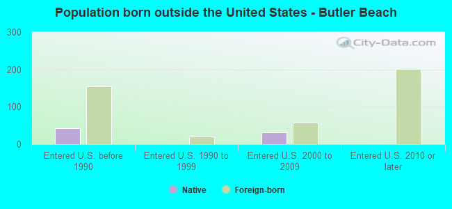 Population born outside the United States - Butler Beach