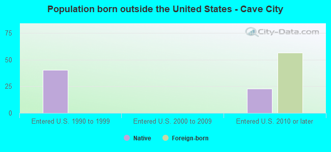 Population born outside the United States - Cave City