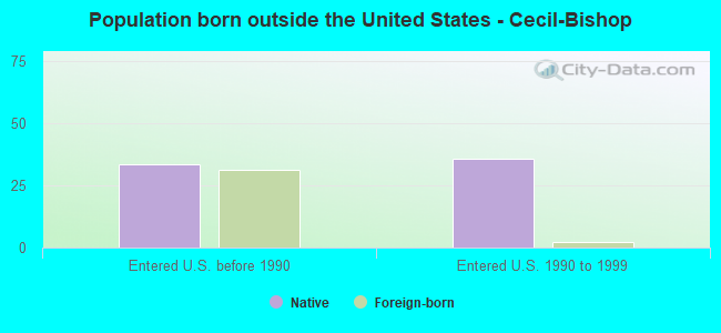 Population born outside the United States - Cecil-Bishop