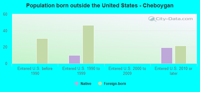 Population born outside the United States - Cheboygan